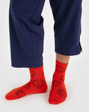 Red Happy Crew Socks from BAGGU