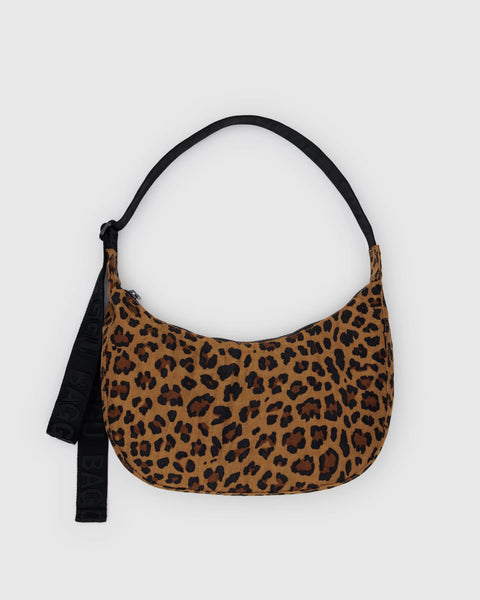 Medium Nylon Crescent Bag in Leopard from BAGGU