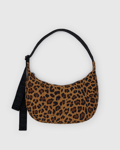 Medium Nylon Crescent Bag in Leopard from BAGGU