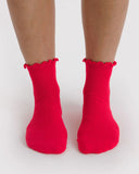 Lettuce Edge Socks Set of 2 in Light Blue & Red from BAGGU