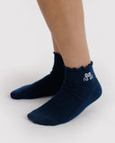 Lettuce Edge Socks Set of 2 in Mahogany & Navy Icons from BAGGU