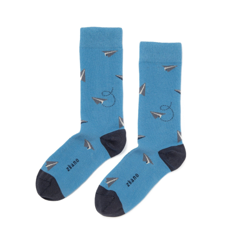 Maverick Crew Socks in Sky from Zkano