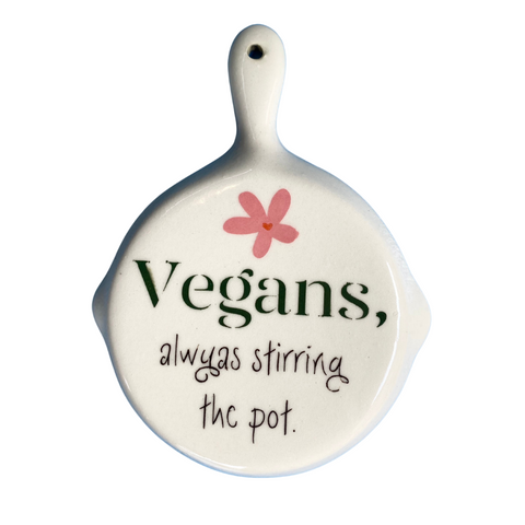 Vegans Stir the Pot Spoon Rest from Auburn Clay Barn