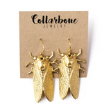 Golden Cicada Earrings from Collarbone Jewelry