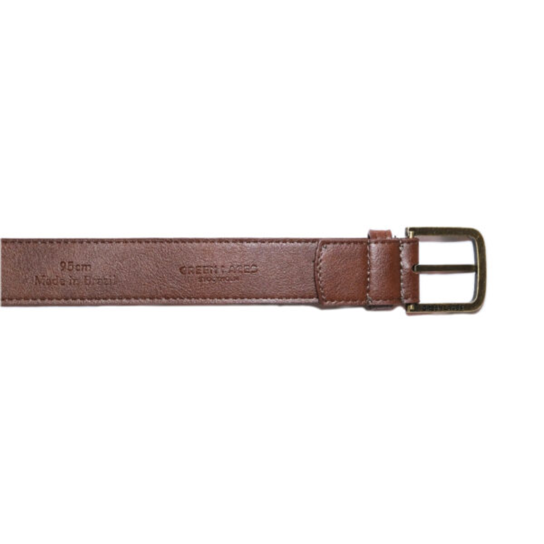 Cognac Belt in Gold Buckle from Green Laces – MooShoes display picture 1