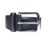 Black Belt in Silver Buckle from Green Laces