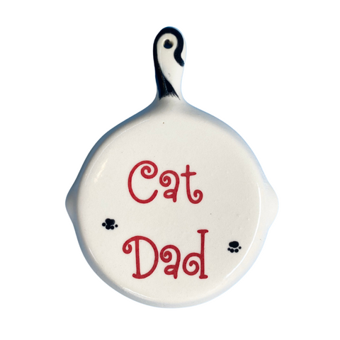 Cat Dad Red Spoon Rest from Auburn Clay Barn