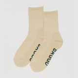 Ribbed Crew Socks in Ecru from BAGGU