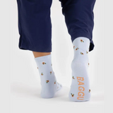 Blue Rosette Crew Socks from BAGGU