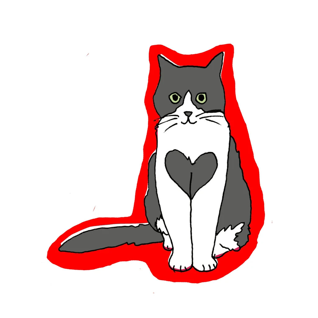Heart Cat Sticker from La Familia Green