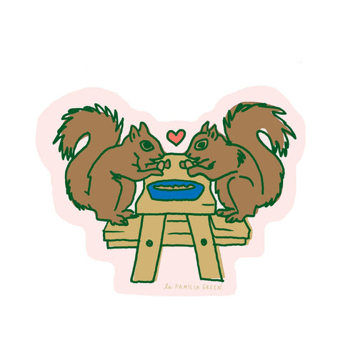 Squirrel Picnic Sticker from La Familia Green