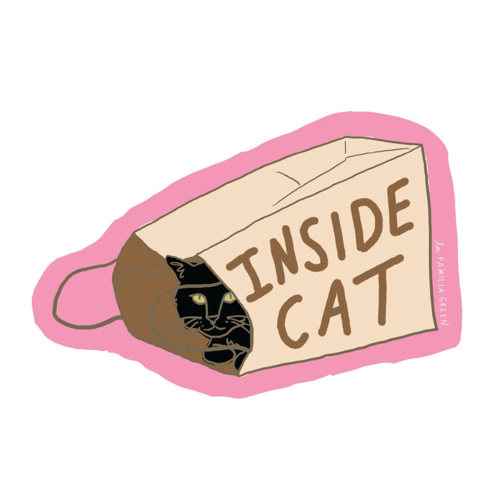 Inside Cat Sticker from La Familia Green