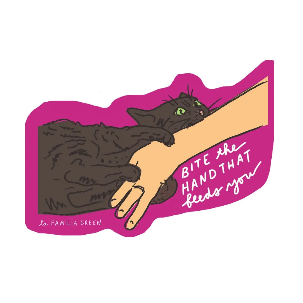 Cat Bite Sticker from La Familia Green