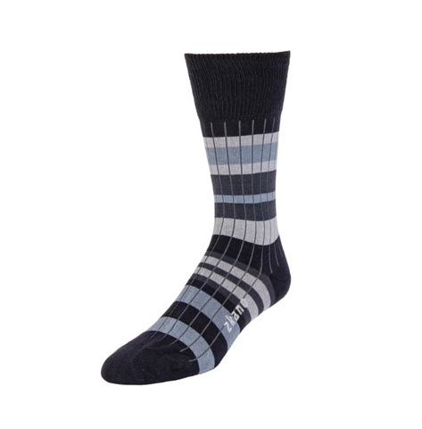 Sweater Stripe Sock in Black from Zkano