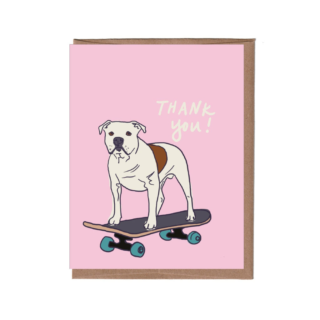 Dog with Skateboard Thank You Card from La Familia Green