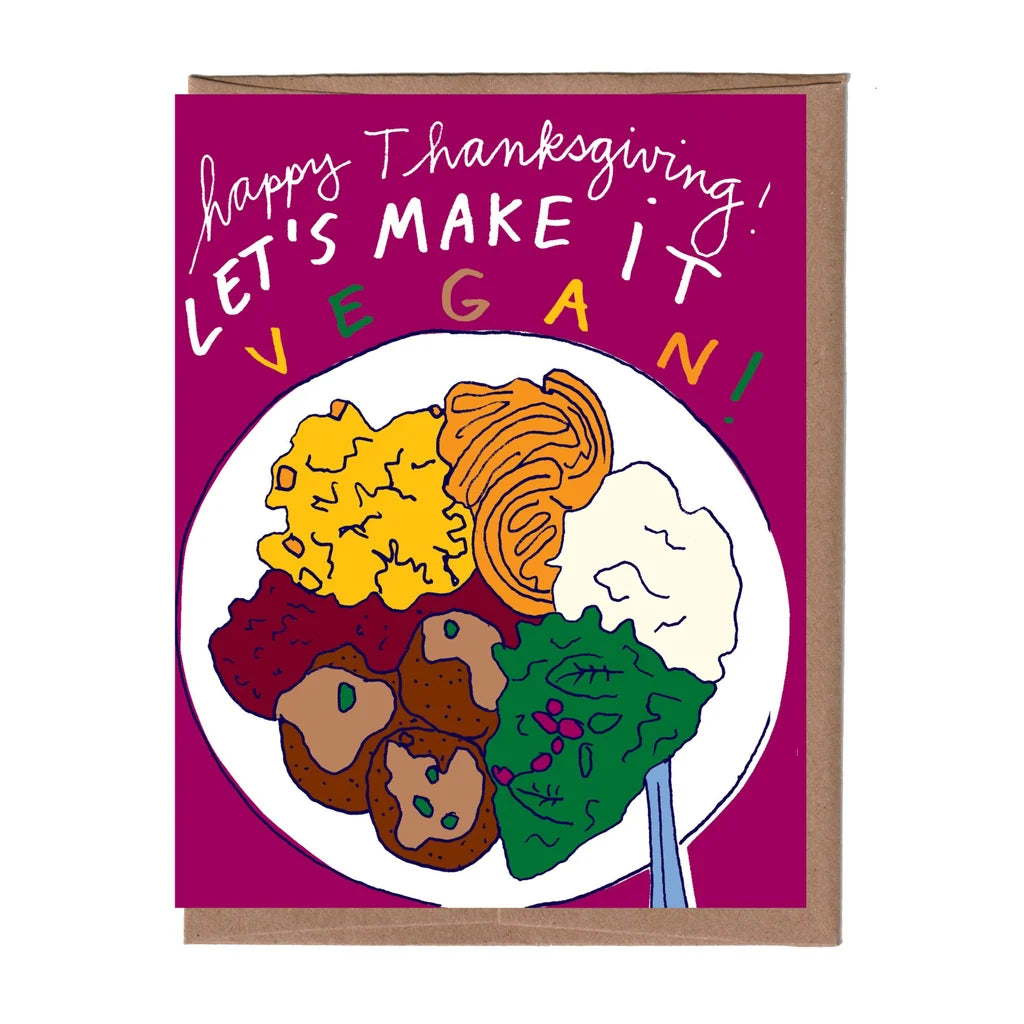 Vegan Thanksgiving Greeting Card from La Familia Green