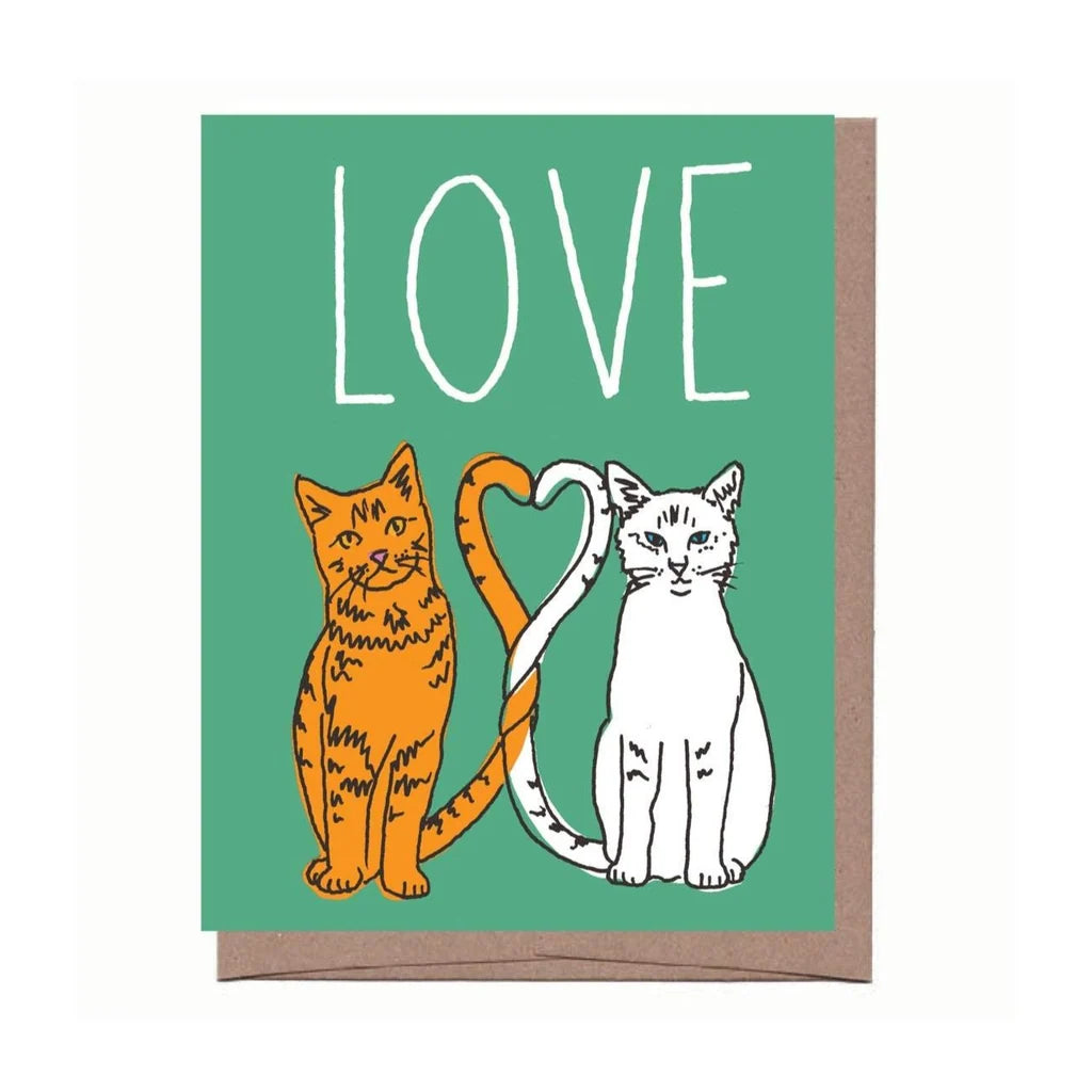 Heart Cats Love Greeting Card from La Familia Green