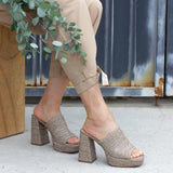 We Found Love Mule in Taupe Raffia from BC Footwear