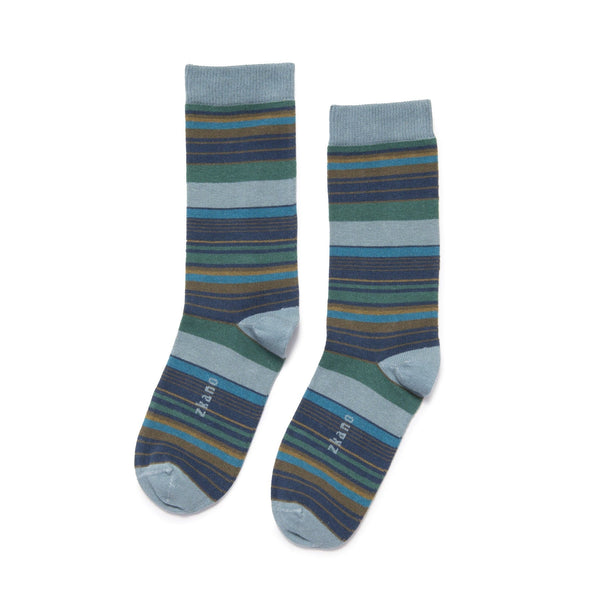 Barcode Stripe Socks in Lead from Zkano