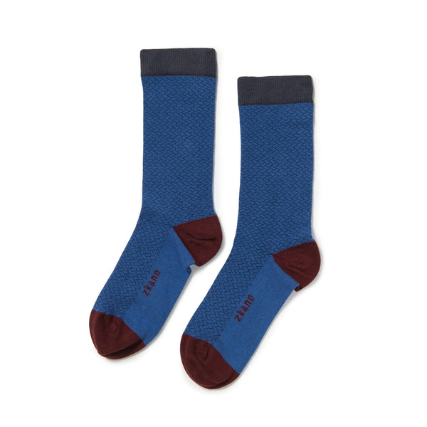 Cobblestone Socks in Cobalt from Zkano