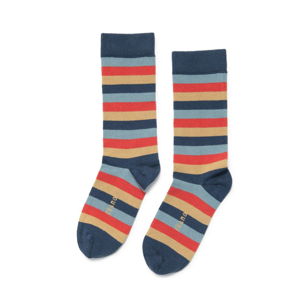 Even Stripe Socks in Navy from Zkano