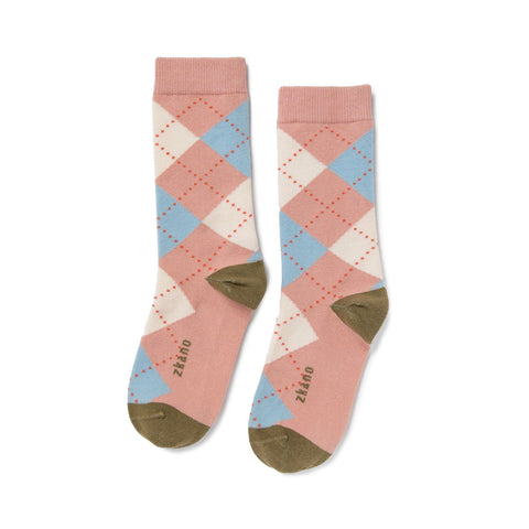 Classic Argyle Socks in Rose from Zkano