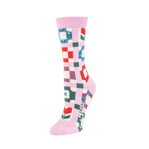 Quilted Tapestry Socks in Lilac from Zkano