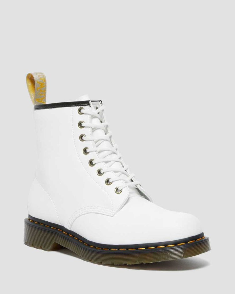 Vegan 1460 Kemble Lace Up Boot in White from Dr. Martens