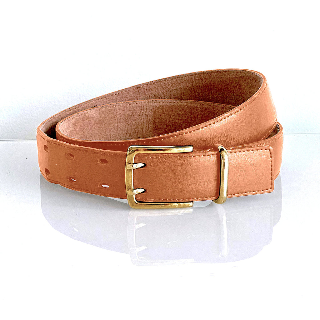 Double Prong Belt in Natural Apple Leather from Bhava