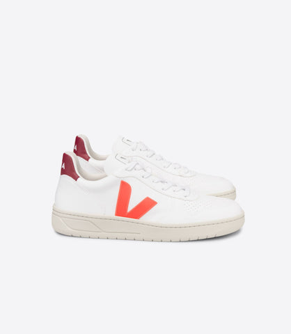 V-10 Sneaker in White Orange Fluo from Veja