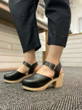 Pepper Clog in Smooth Black from Novacas